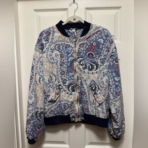 Paisley Print Bomber Jacket by Free people.